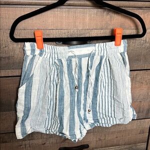 Striped Blue and White Women's Shorts, Size M